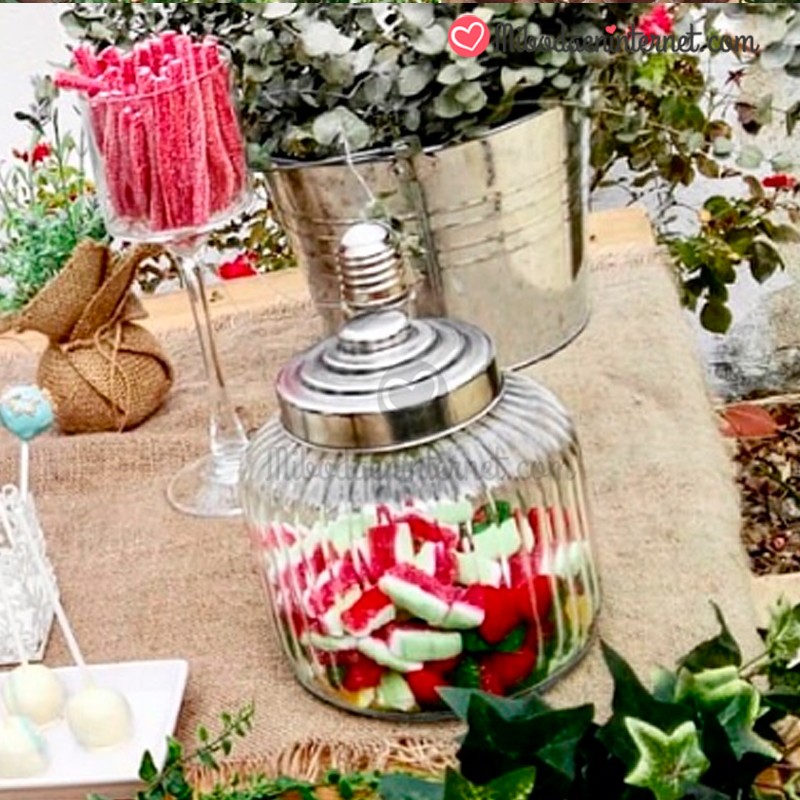 Tarro vintage para candy bar | Detalles para invitados