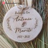 Porta Alianzas Madera Ramitos 20 cms Bodas Oro