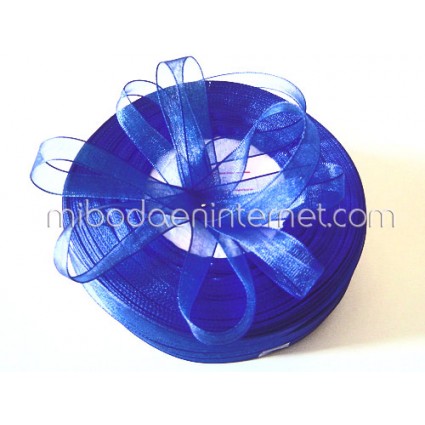 Cinta Organza Azul 6 mm - Metro