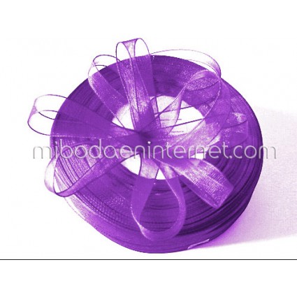 Cinta Organza Morada 20 mm - Metro