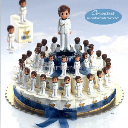 Tarta Cajitas Niño Comunión Almirante Blanco