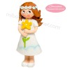 Figura pastel Niña Comunión Flor 15 cm