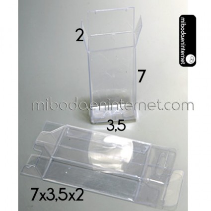 Caja Acetato Transparente Rectangular 7 x 3,5 x 2 cms
