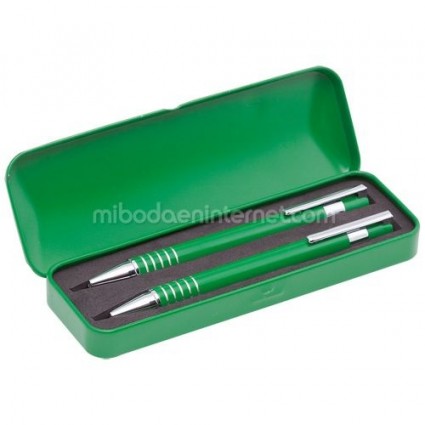 Boligrafo y Portaminas Metal Color con estuche (en 5 colores)