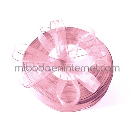 Cinta Organza Rosa bebé 15mm - Metro