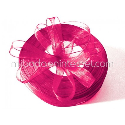 Cinta Organza Fucsia 15mm - Metro