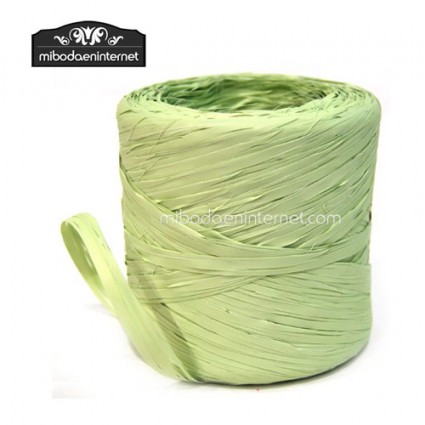 Rafia Vintage Verde Manzana - precio por metro