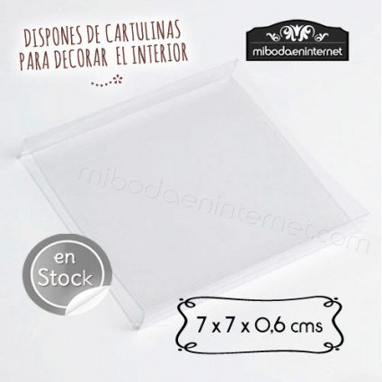 Caja Acetato Transparente Cuadrada 7x7x0,60