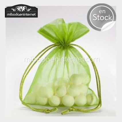 Bolsa Organza 10x12 VERDE PISTACHO cola ratón