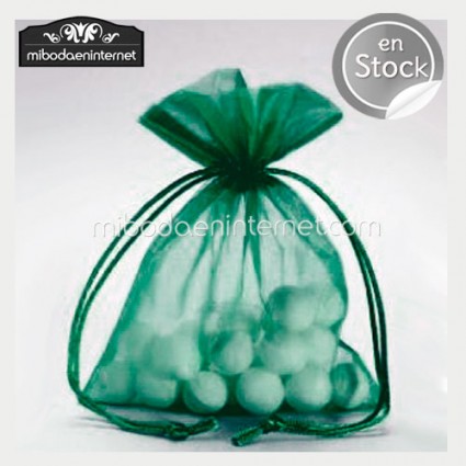 Bolsa Organza 10x12 ESMERALDA cola ratón