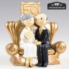 Figura Pastel Bodas 50 Aniversario 16,5 cm-Bodas Oro