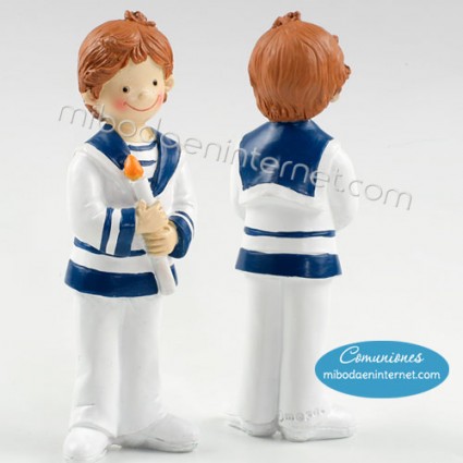 Figura Pastel Niño Comunión Marinero Cirio 16 cms