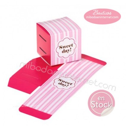 Caja Cubo Sweet Day Rosa 5 cms