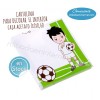 Funda Cartulina silueta Futbol blanco caja acetato