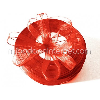 Cinta Organza Rojo 10 mm - Metro