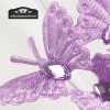 Pack 6 picks mariposa lila con gema tallada