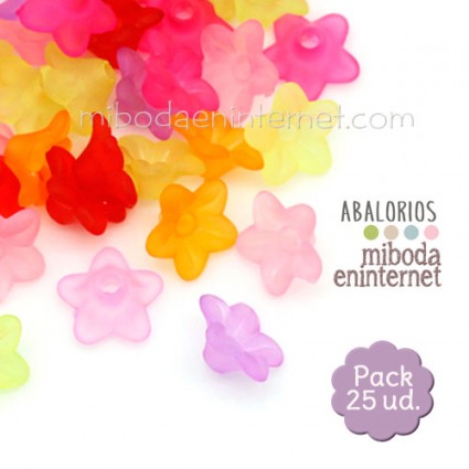 Acrílico efecto hielo espaciador flor Pack 25 ud