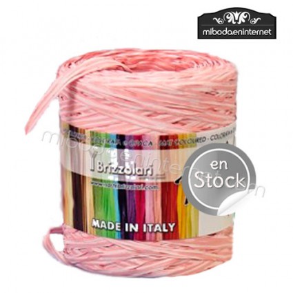 Rafia Bicolor Rosa y Blanca - precio por metro