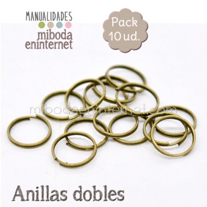 Anilla metal bronce abierta doble 12 mm Pack 10 ud