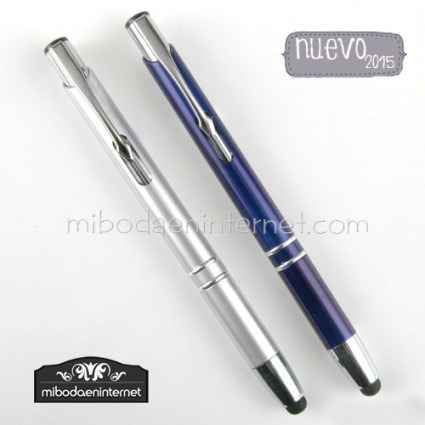 Bolígrafo Puntero Tactil plata/azul