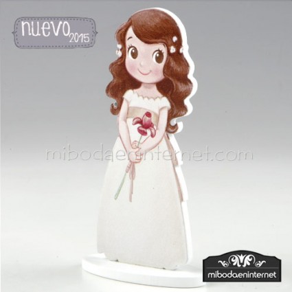 Figura tarta Comunión niña con margaritas