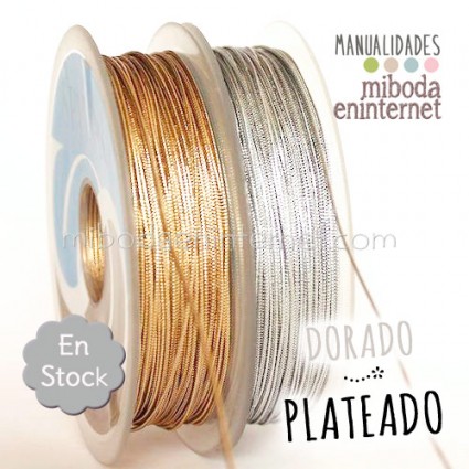 Cordón metalizado 2mm plata alta calidad-mts