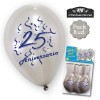 Globos 25 aniversario plata pack 8 ud