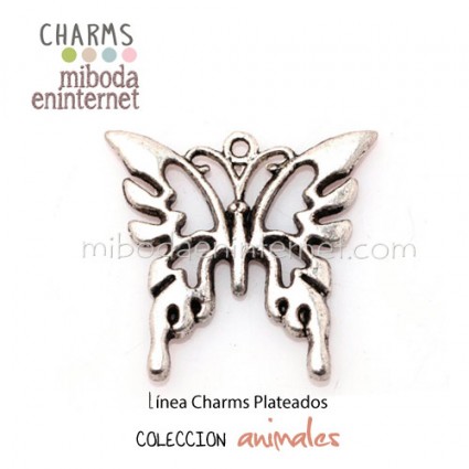Charm Mariposa plata 26x25mm
