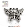 Charm Mariposa plata labrada 34x26mm