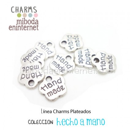 Charm Flor plata Hand Made 8x8mm