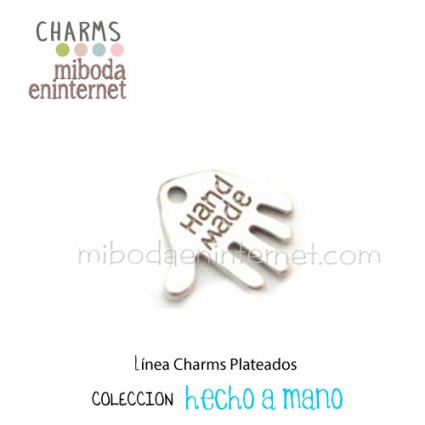 Charm Mano plata Hand Made 12x11mm