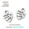 Charm Corazon plata Made with Love 12x10mm