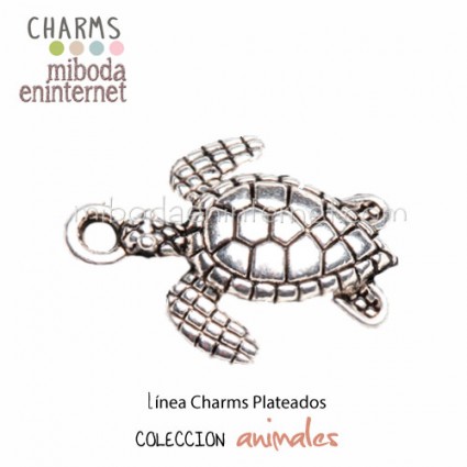 Charm Tortuga plata 16x12mm