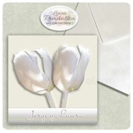 Invitación Boda Tulipanes Constanza Cuadrada