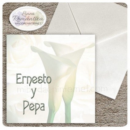 Invitación Boda Calas Blancas sobre nácar 