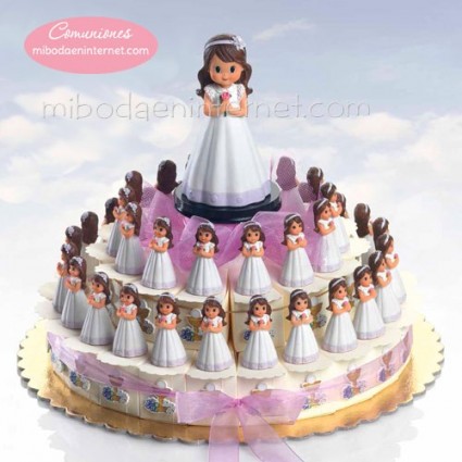 Figura tarta Comunión niña con margarita