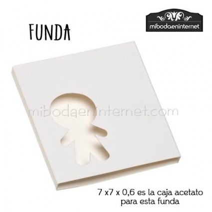 Pack 10 ud Funda Cartulina blanca silueta niño