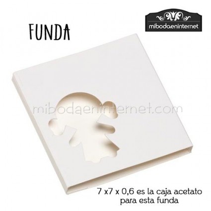 Pack 10 ud Funda Cartulina blanca silueta niña