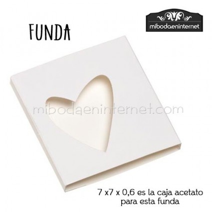 Pack 25 ud Funda Cartulina blanca silueta corazón