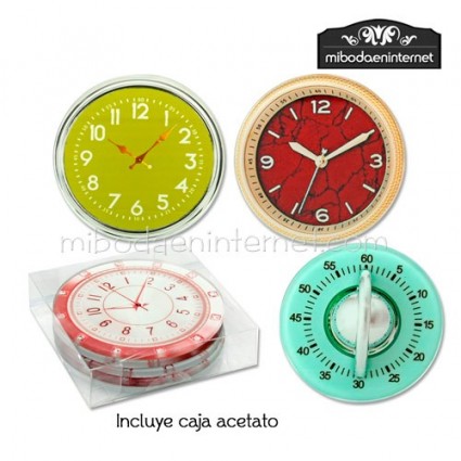 Posavasos Cristal Diseño Relojes 4 ud con caja