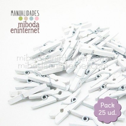 Mini pinza Blanca Pack 25