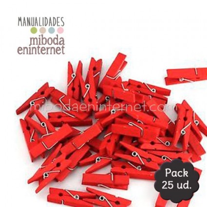 Mini Pinza madera roja 25 ud