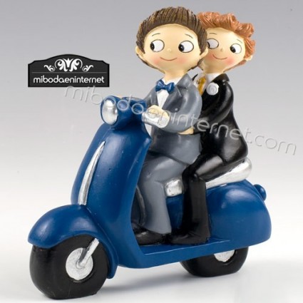 Figura Pastel Novios Chicos Pop & Fun Moto Vespa