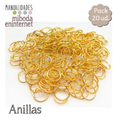 Anilla metal oro abierta 06 mm Pack 20 ud