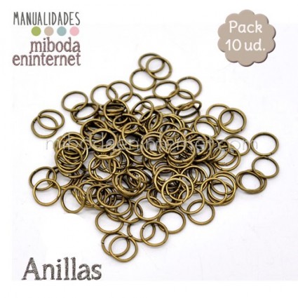 Anilla metal bronce abierta 09 mm Pack 10 ud