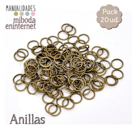Anilla metal bronce abierta 06 mm Pack 20 ud