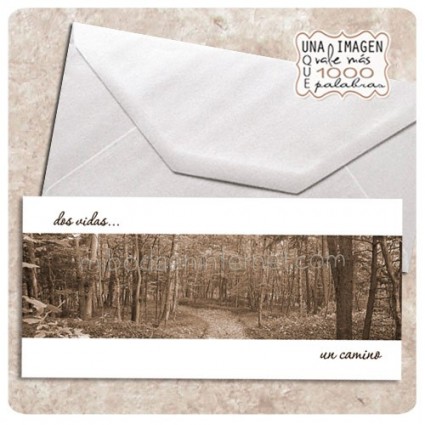 Invitación Boda Dos vidas, un camino Rectangular