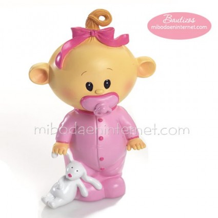 Figura Pastel Bautizo Hucha Bebé Chupe 21 cm