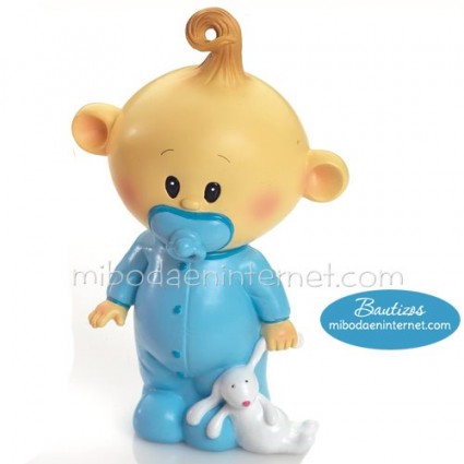 Figura Pastel Bautizo Hucha Bebé Chupe 21 cm