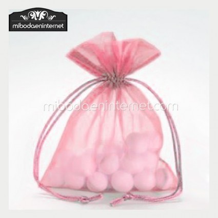 Bolsa Organza 10x12 ROSA cola ratón